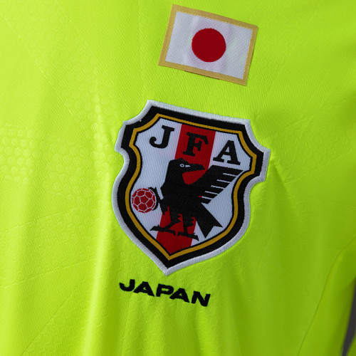 Retro Japan 2014 Yellow Goalkeeper Soccer Jerseys Size S-2XL