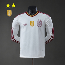 Spain 2026 Away 2-Star Champion Edition Player Version Long sleeves Jersey S-2XL
