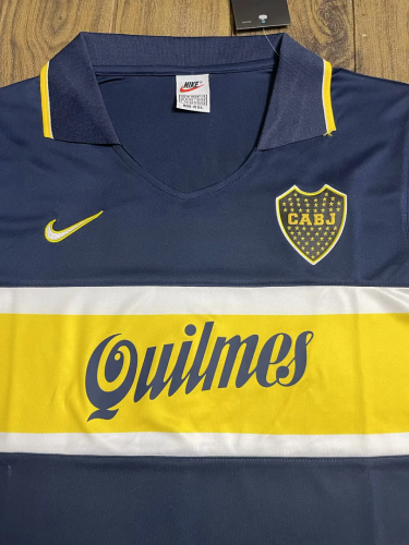 Retro  Boca Juniors 1996/97 Home Long Sleeve soccer jerseys Size S-2XL