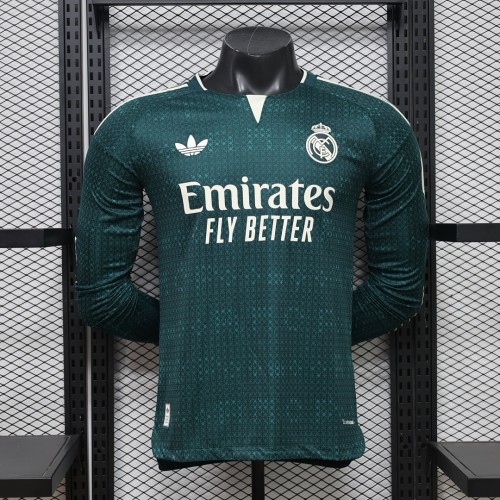 Mens Real Madrid 2026/27 Away Long Sleeve Player Version Jersey S-3XL