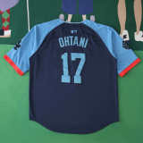 MLB 2025 LosAngeles Dodgers Navy Blue Jersey OHTANI #17 S-3XL