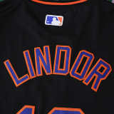 MLB 2025 New York Mets Black Jersey LINDOR #12 S-3XL
