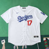 MLB LosAngeles Dodgers White Jersey OHTANI #17 S-3XL
