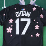MLB LosAngeles Dodgers Black Jersey Flower Edition OHTANI #17