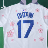 MLB LosAngeles Dodgers White Jersey Flower Edition OHTANI #17 S-3XL