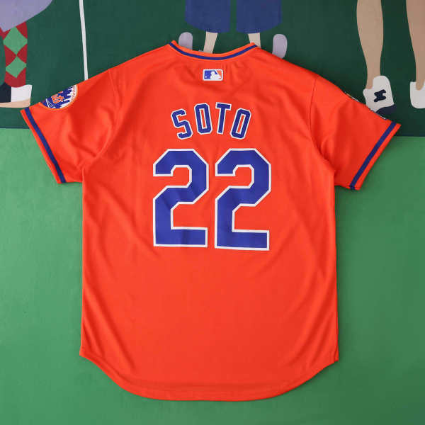 MLB 2025 New York Mets Orange Jersey SOTO #22 S-3XL