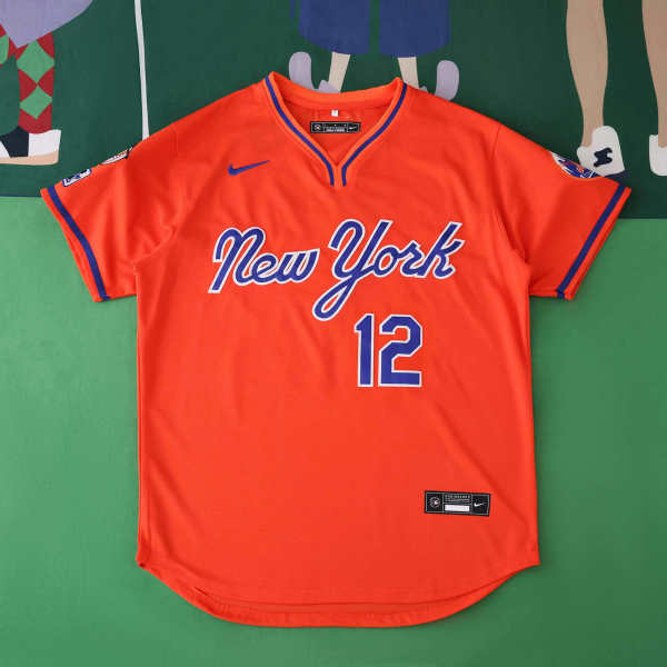 MLB 2025 New York Mets Orange Jersey LINDOR #12 S-3XL