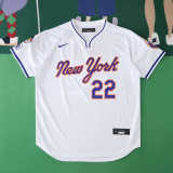 MLB 2025 New York Mets White Jersey SOTO #22 S-3XL