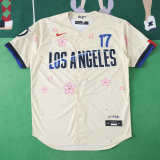MLB LosAngeles Dodgers Beige Jersey Flower Edition OHTANI #17 S-3XL