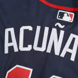 MLB Atlanta Braves Navy Blue Jersey ACUNA JR. #13 S-3XL