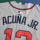 MLB Atlanta Braves Grey Jersey ACUNA JR. #13 S-3XL
