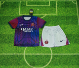 Two Stars  PSG Paris 2026/27 Purple and Red Training Kids Kit Size 16-28