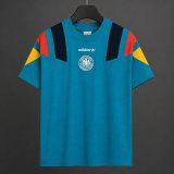 26/27 Germany Adidas Originals Teal with Multicolor Block Casual Retro T-Shirt S-4XL
