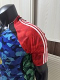 2026 BAPE X ADIDAS - Blue and Red Player Version jersey size S-2XL