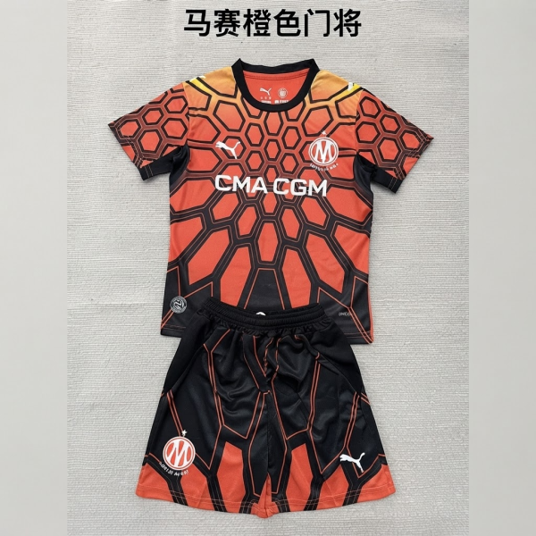 Olympique Marseille 2026/27 Orange Goalkeeper Kids Kit