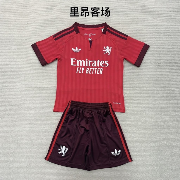 Lyon 2026/27 Away kids Kit Soccer jersey Size 16-28
