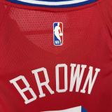 2026 Philadelphia 76ers  Statement Edition Red NBA Jersey NO 7 BROWN