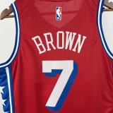 2026 Philadelphia 76ers  Statement Edition Red NBA Jersey NO 7 BROWN