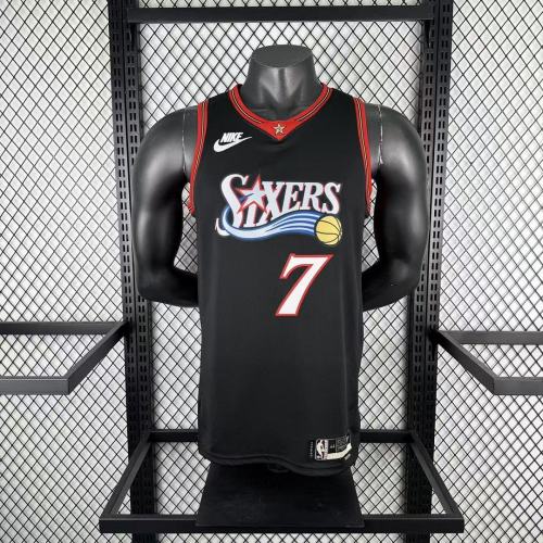 2026 Philadelphia 76ers  Retro Black  NBA Jersey NO 7 BROWN