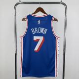2026 Philadelphia 76ers  Statement Edition Blue NBA Jersey NO 7 BROWN