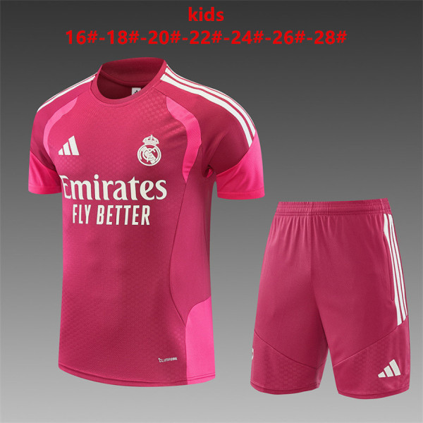 Real Madrid 2026/27 Rose‑red Training  Kids kit Jerseys SIZE 16-28