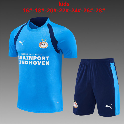 Kids Kit PSV Eindhoven 2026/27  Blue Training Soccer Jersey Size 16-28