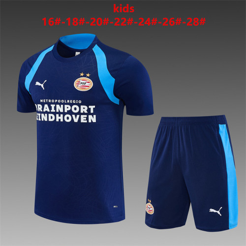 Kids Kit PSV Eindhoven 2026/27 Dark  Blue Training Soccer Jersey Size 16-28