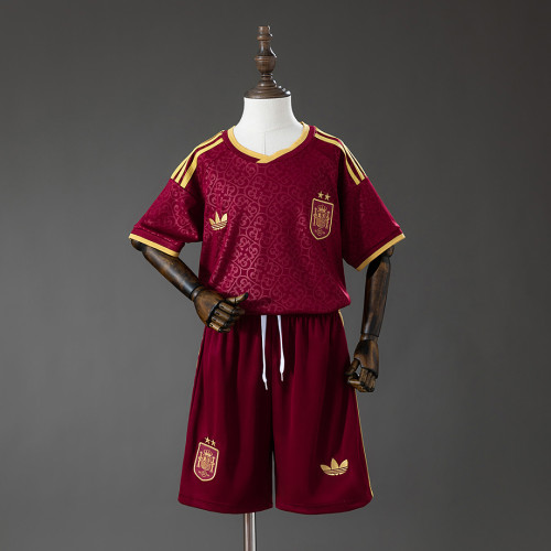 Spain 2026 World Cup Third Away kids Soccer jersey 16-28（Two stars）