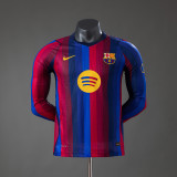 Barcelona 2026/27 Home Long Sleeve Player Version  Jersey S-2XL