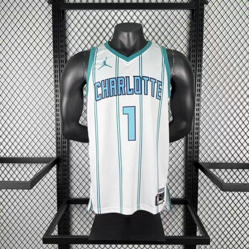Season 2026 Charlotte Hornets White NBA Jersey No. 1  BALL