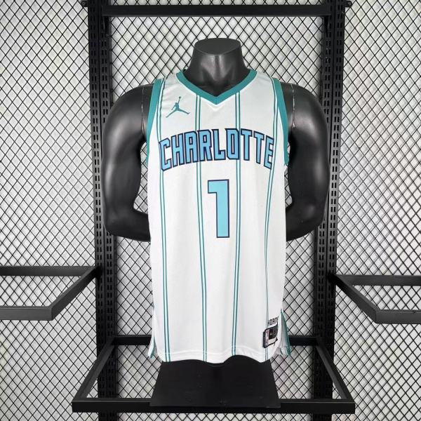 Season 2026 Charlotte Hornets White NBA Jersey No. 1 BALL
