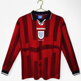 Retro England 1998 Away Long sleeve soccer jerseys Size S-2XL