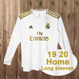 Retro Real Madrid 2019/20 home  Long sleeves Retro soccer jerseys Size S-2XL