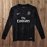 Retro PSG 2017/18 Third Away Black Long sleeves soccer jersey size S-2XL