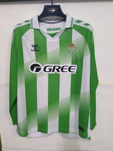 Mens Real Betis 2026/27 Home Long Sleeve Soccer Jersey Size S-4XL