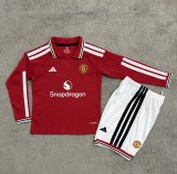 Manchester United  2026/27  Home Long Sleeve Kid Kits 16-28