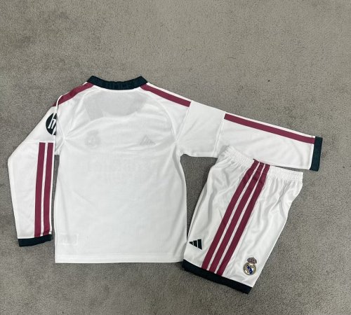 Real Madrid 2026/27 Home Long Sleeve  Kids kit Jerseys SIZE 16-28