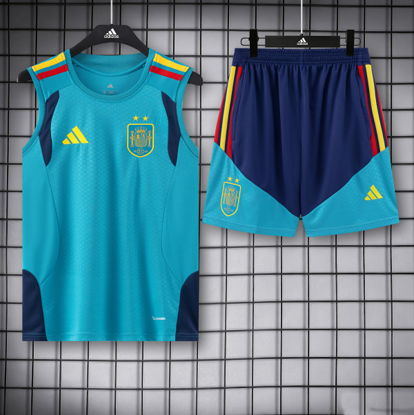 Two Stars Spain 202026 Blue Vest  Suit Size S-2XL