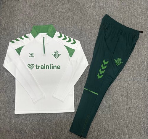 Real Betis 2026/27 White Half zipper Training Suit S-2XL