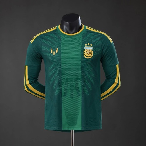 Argentina 2026 Messi Farewell Commemorative Green Player Version Long Sleeve Jersey S-2XL