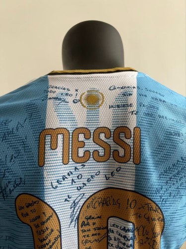 Argentina 2026 Messi Farewell Commemorative Signature Jersey Player Version Jersey S-3XL