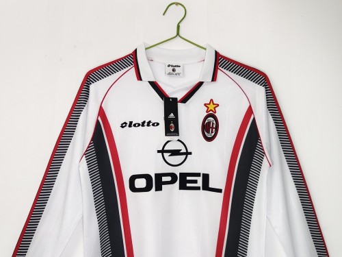 Retro AC milan 1997/98 away long sleeve soccer jerseys S-XXL