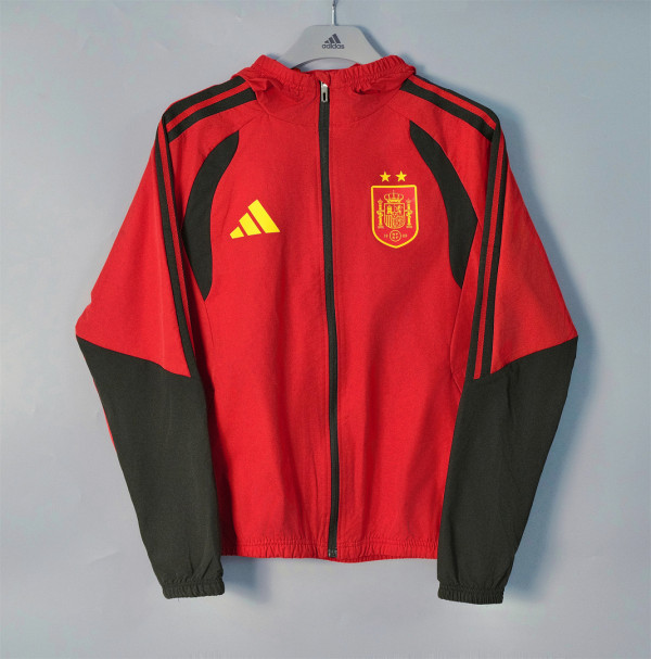 Spain 2026 Red And black Windbreaker Jacket S-3XL