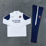 PSG 2026/27 White Half zipper Training Suit S-2XL