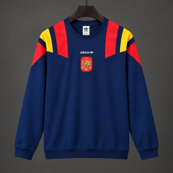 2026 Spain EQT Navy Blue Long Sleeve Sweatshirt S-3XL