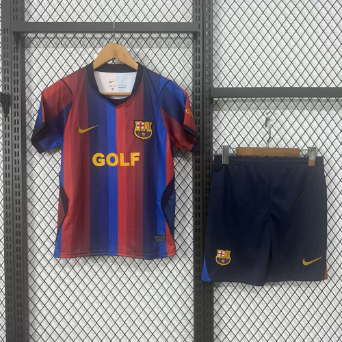 Kid Kit Barcelona 2026/27 Home GOLF  Soccer Jersey Size 16-28