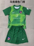 Kids kit Atletico Madrid 2026/27 Green Goalkeeper Soccer Jersey Size 16-28