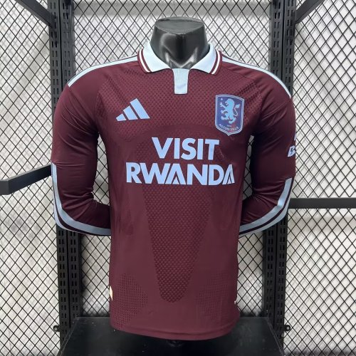 Aston Villa 2026/27 Home  Player version Long Sleeve Soccer jersey S-2XL