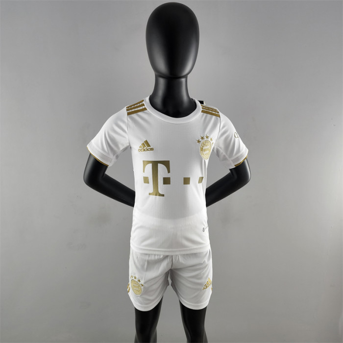 Bayern Munich Youth Kit 22/23 Away Football Jersey Kit Soccer Boys Training  Shirt Pants For