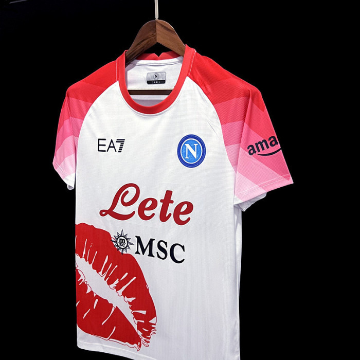 Fans Version 23/24 Napoli Jersey Valentine's Day Football Jersey Custom  Name 2023 2024 Soccer shirt